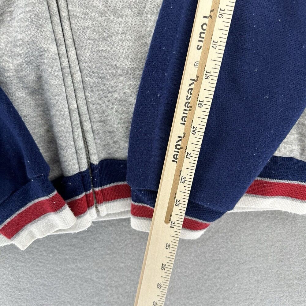 70s USA Track & Court Gray Tennis Zip Up Jacket SOFT Unisex L VTG Gym Retro Prep - Picture 5 of 9
